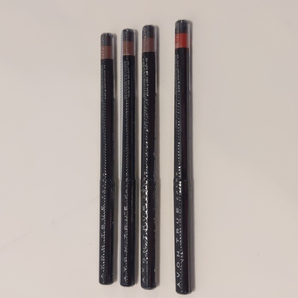 4 Avon True Color Glimmerstick Lip Liner Simply Spice and True Red New Sealed